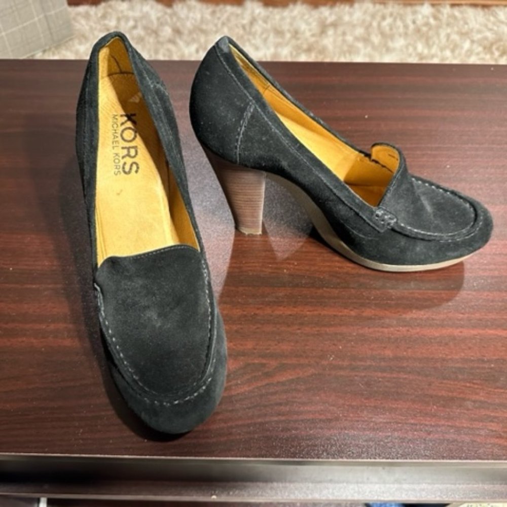 Size 10 Black Suede Michael Kors Platform Heels